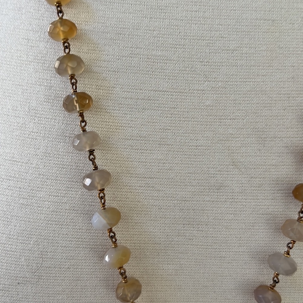 HEATHER BENJAMIN brown agate and amber stone - Picture 3 of 6